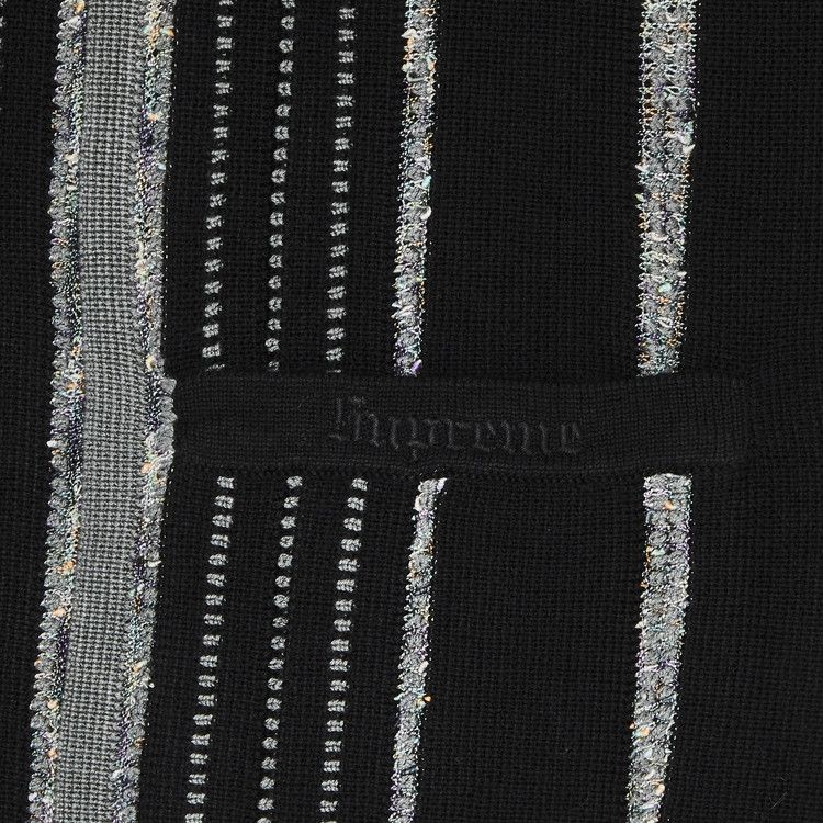 Buy Supreme Speckle Stripe Zip Up Cardigan 'Black' - FW24SK36