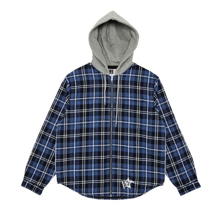 パーカー・フーディ IONSEOUL hooded tartan check shirt JE501 Shop UNDERCOVER Bead Embroidery Check Hooded Shirt at