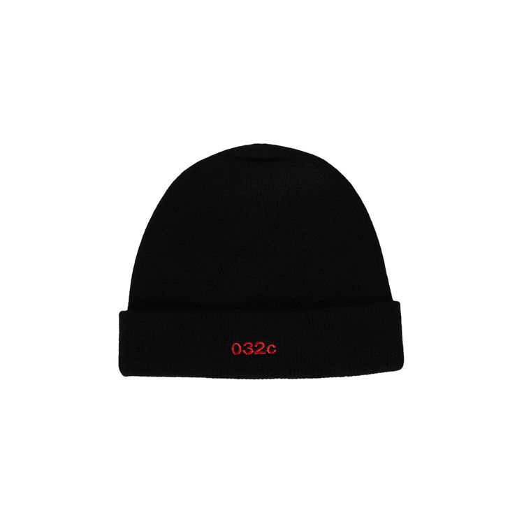 【未使用・タグ付】〈LANEUS〉BEANIE/ブラック Buy 032C Logo Cashmere Blend Beanie 'Black' - F24 UAK 3271 000