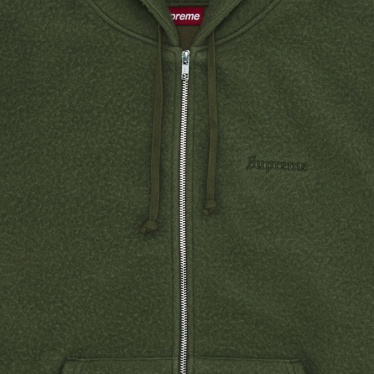 Buy Supreme Pilled Zip Up Hooded Sweatshirt 'Olive' - FW24SW3