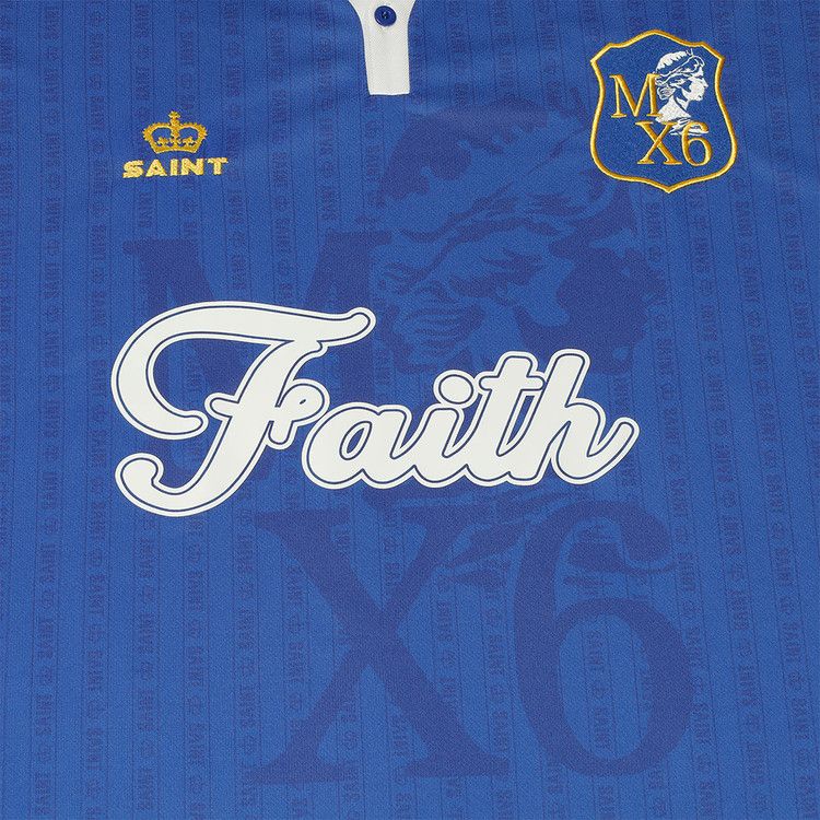 Buy SAINT Mxxxxxx Faith Soccer Shirt 'Blue' - SM YS1 0000