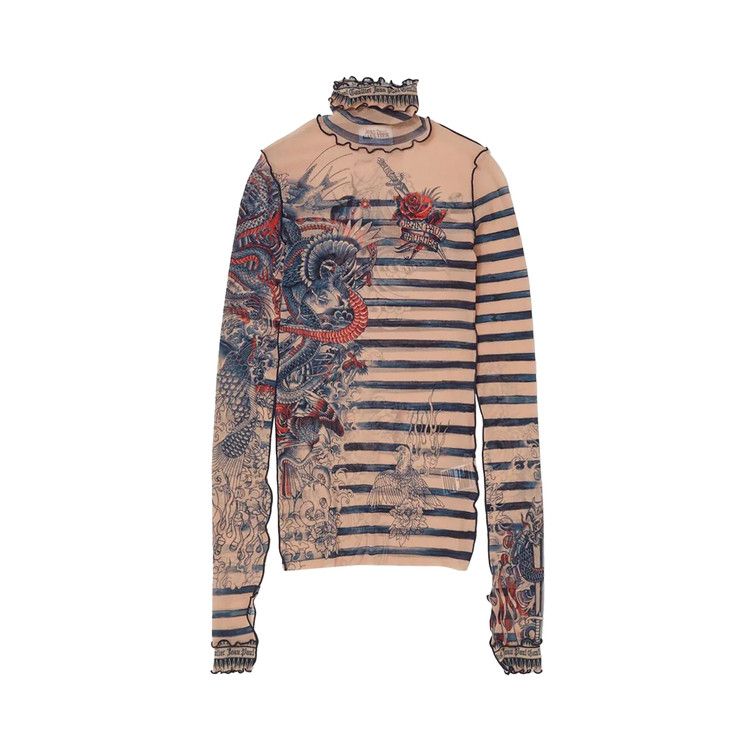 Buy Jean Paul Gaultier Tattoo High Neck Long-Sleeve Top