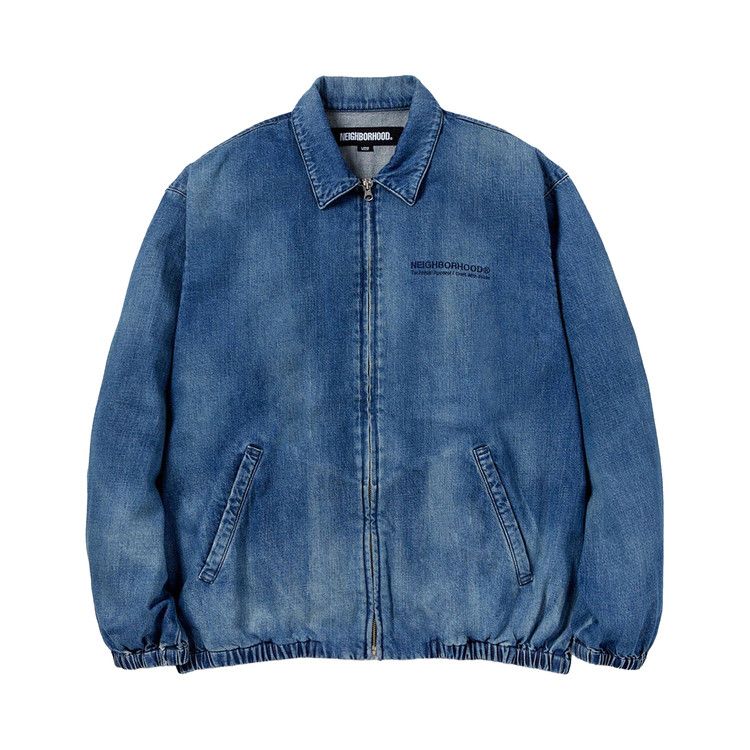 Buy Neighborhood Washed Denim Zip Work Jacket 'Indigo' - 241XBNH