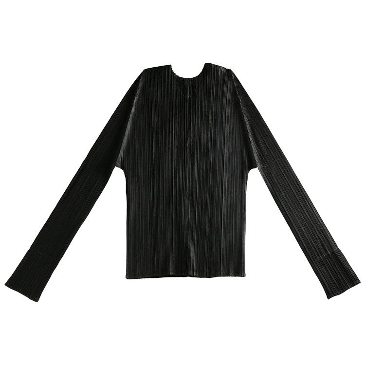 Buy Pleats Please Issey Miyake Basics Cardigan 'Black' - PP49JO106