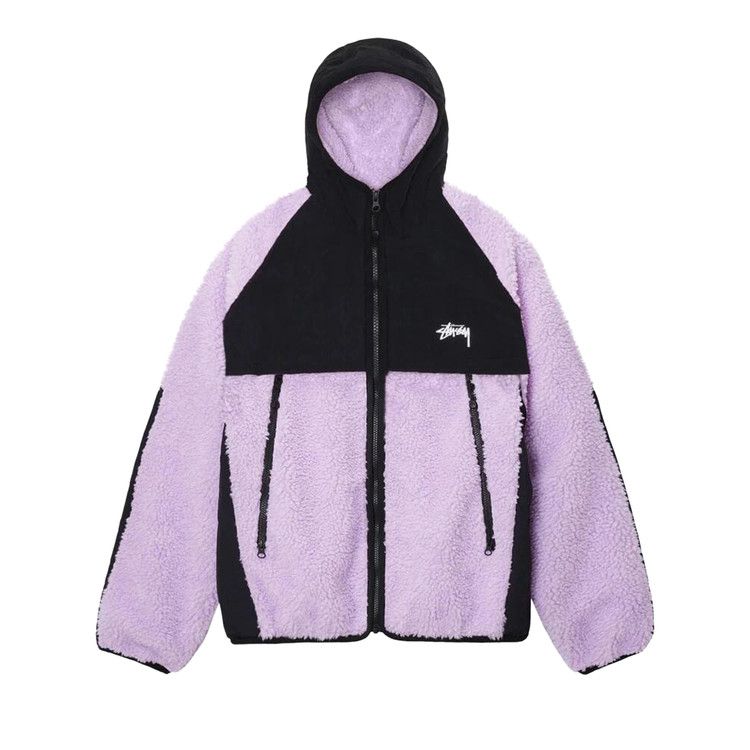 Stussy Sherpa Paneled Hooded Jacket 'lavender'