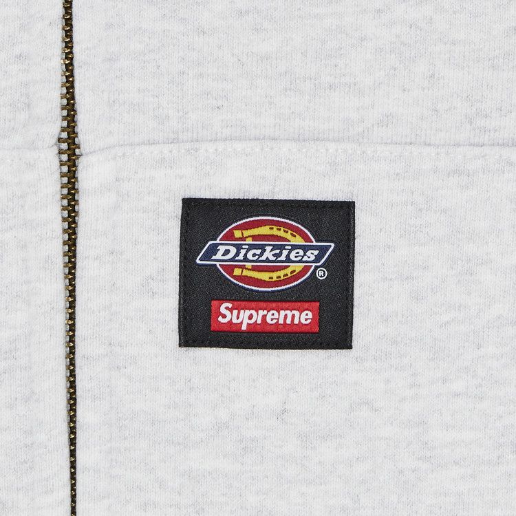 Supreme X Dickies Quilted Lined Zip Up Hoodie Ash Grey