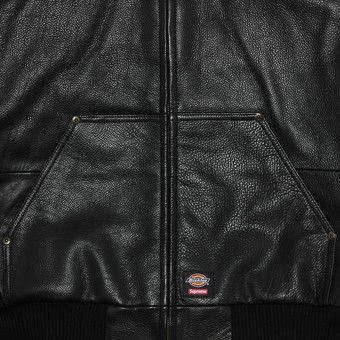 【24FW】Supreme × Dickies Hooded Leather Work Jacket Supreme x Dickies Hooded Leather Work Jacket Black