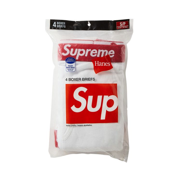 Supreme X Hanes Boxer Briefs (4 Pack) White