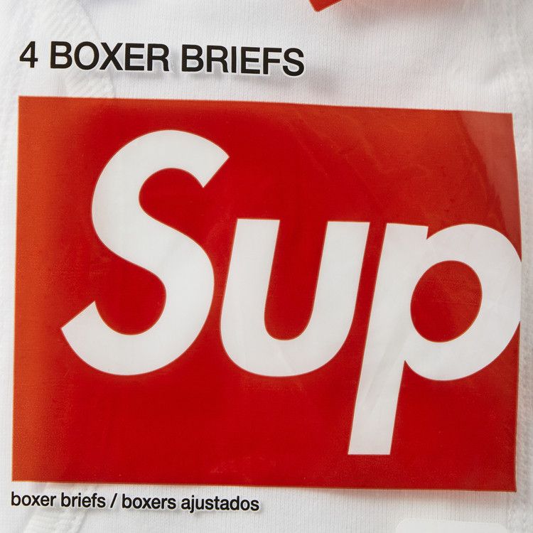 Supreme X Hanes Boxer Briefs (4 Pack) White
