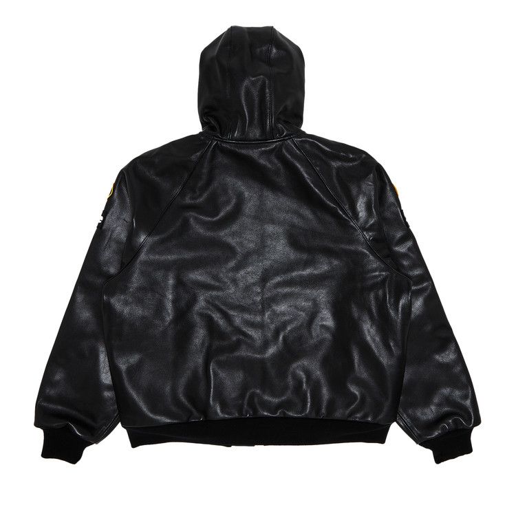 Buy Supreme x Vanson Leather Hooded Work Jacket 'Black