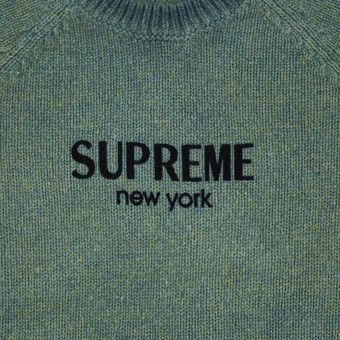 トップス Supreme Flocked Logo Sweater Green M Supreme Flocked Logo Sweater Green Men's - FW24 - US