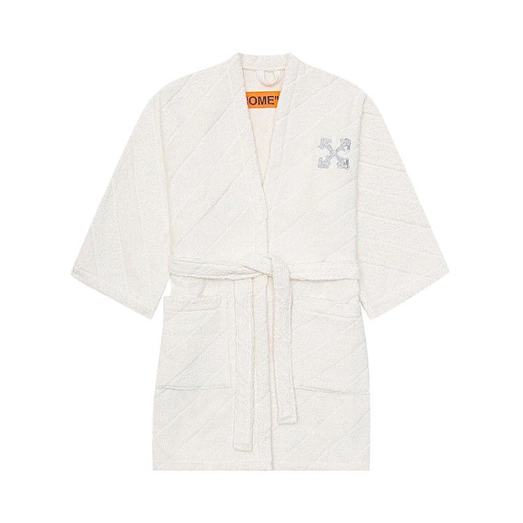 Buy Off-White Arrow Leaves Bathrobe 'Coconut White