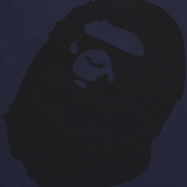 Bape Ape Head Brushed Cotton Long-Sleeve T-Shirt Navy