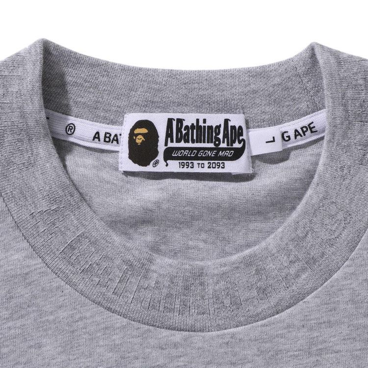 Bape One Point Ape Head Relaxed Fit Long-Sleeve Tee 'grey'