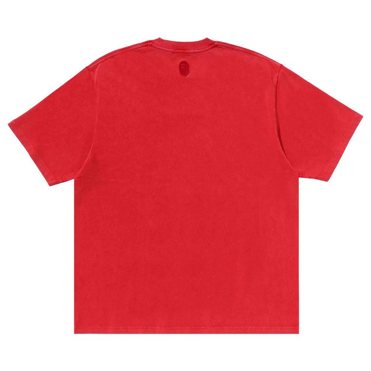 Bape Garment Dye Bathing Ape Logo Relaxed Fit T-Shirt Red