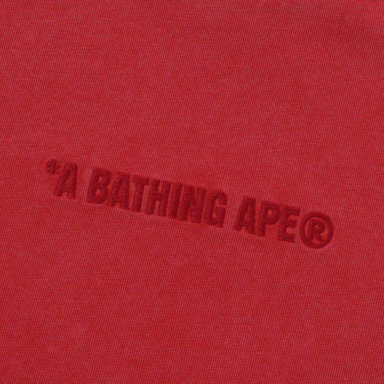 Bape Garment Dye Bathing Ape Logo Relaxed Fit T-Shirt Red