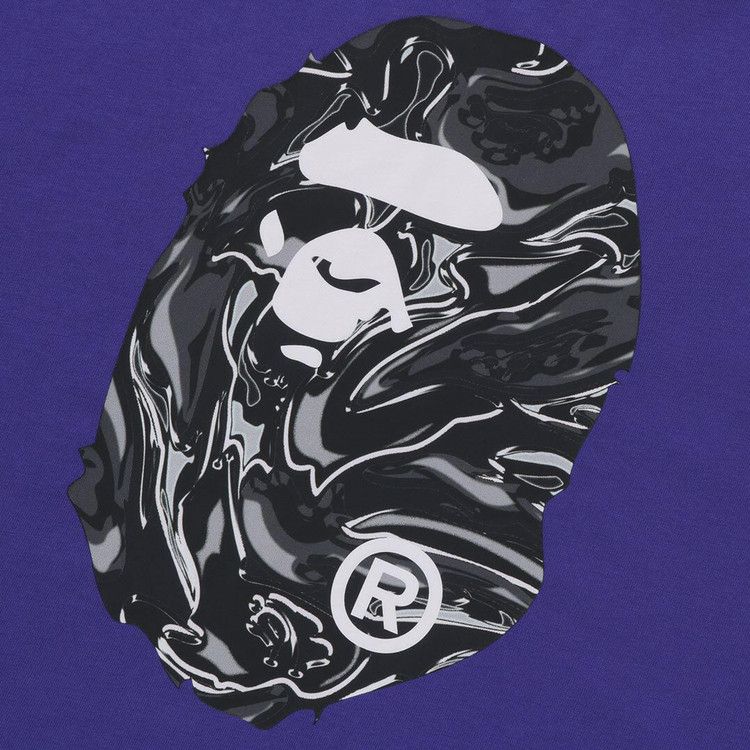 Bape Marbling Camo Ape Head Relaxed Fit Long-Sleeve Tee 'purple'