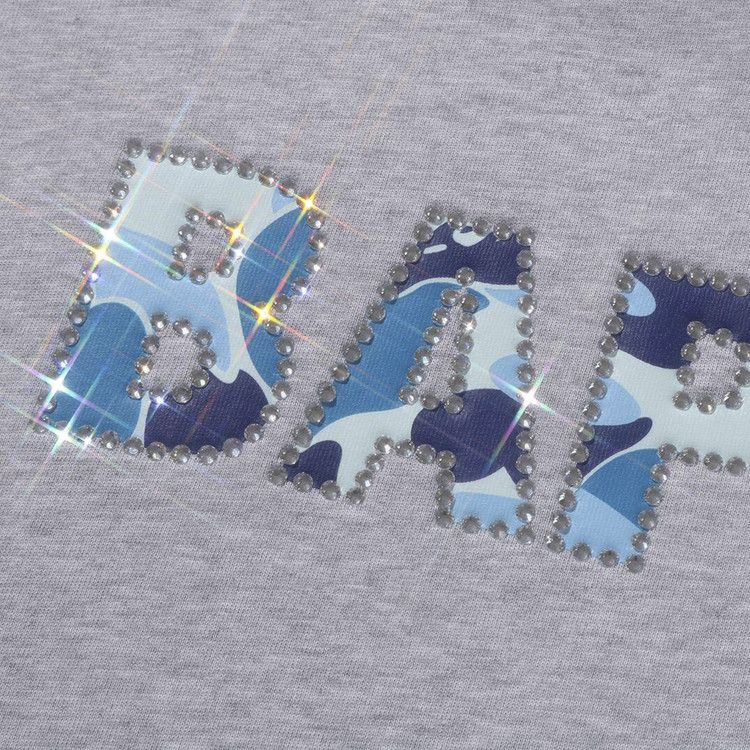 Bape Rhinestone Logo Relaxed Fit Tee 'grey'