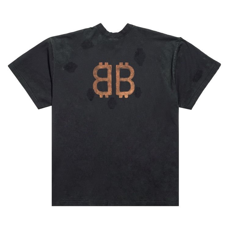 Balenciaga Paris Moon Double Front T-Shirt 'wash Black'