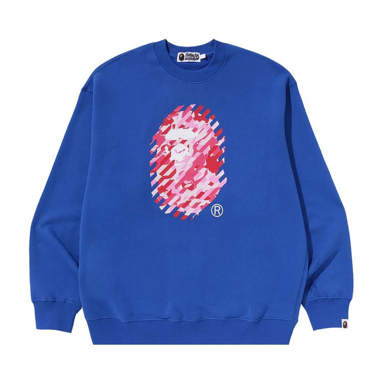 Bape Abc Camo Ape Head Relaxed Fit Crewneck Sweatshirt 'blue'