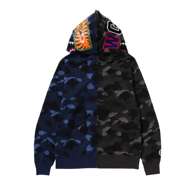 Bape Color Camo Separate Shark Full Zip Hoodie Black/Navy