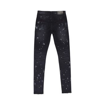 PURPLE BRAND スリム ジーンズ P001 ニースリット ブラック Purple Brand P001 Black Resin Knee Slit 'Black' 