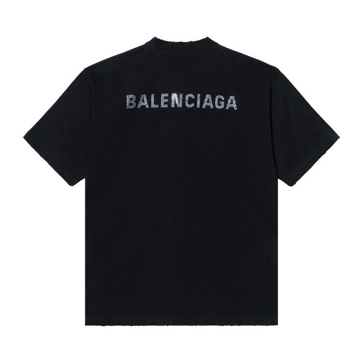 Buy Balenciaga Crystal Logo T-Shirt 'Faded Black' - 764235 TOVJ6