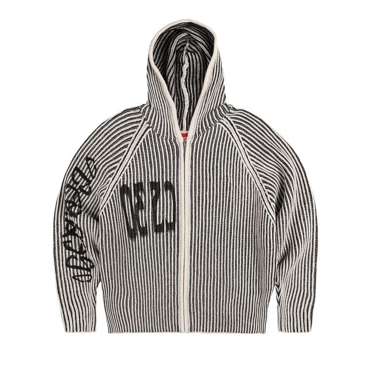 Buy 032C Crusader Hoodie 'Black/White' - F24 MRK 0631 150 BLAC | GOAT