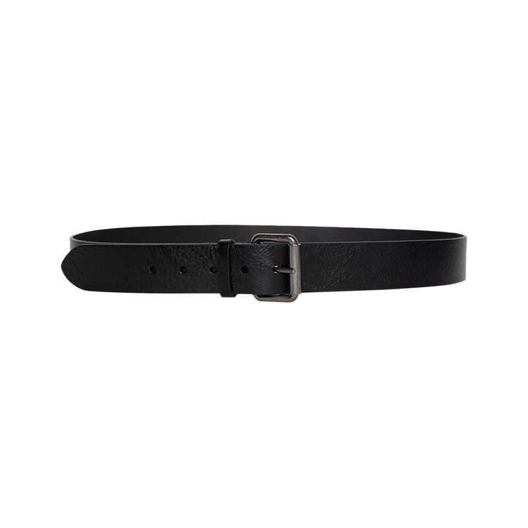 SAINT LAURENT ブラックベルト Cassandre Belt with square buckle in smooth leather | Saint