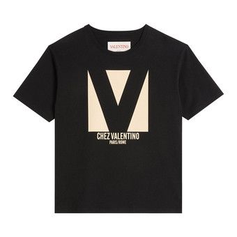 Buy Valentino Chez Valentino Print T-Shirt 'Black' - 6V3MG16PAQ9