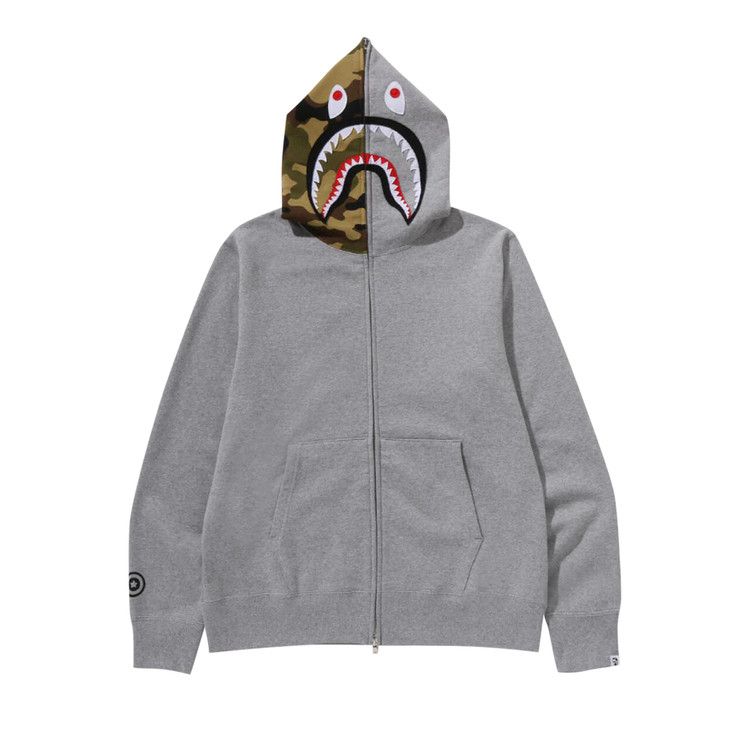 Bape 1st Shark Full Zip Hoodie 'grey'