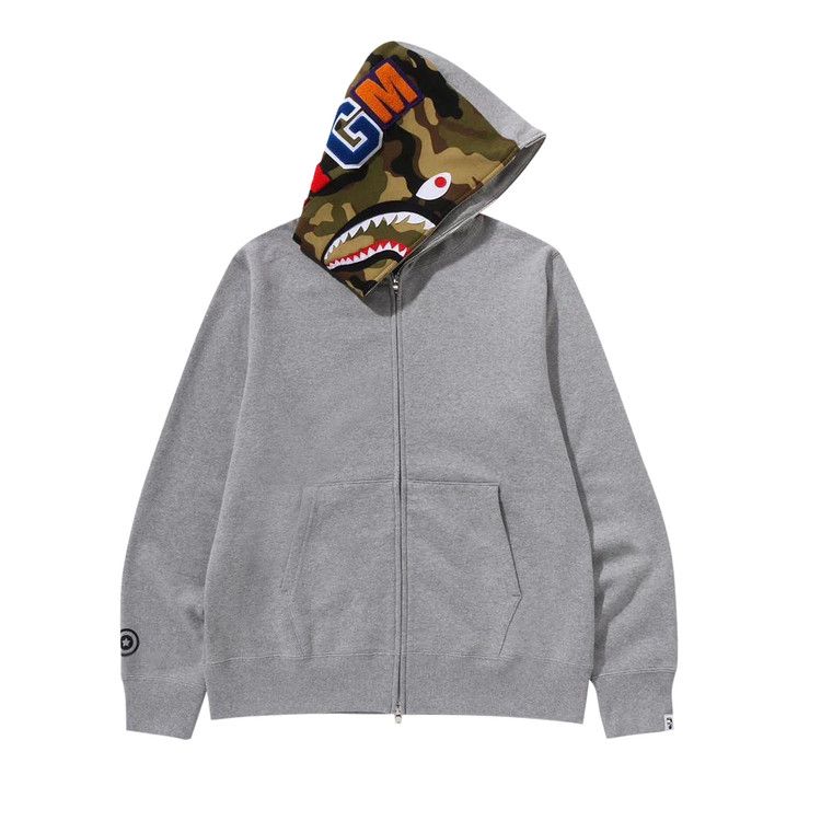 Bape 1st Shark Full Zip Hoodie 'grey'