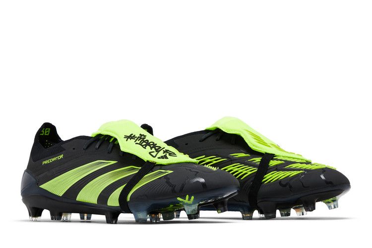 #Merkyfc X Adidas Predator Elite Foldover Tongue Fg Black Lucid Lemon