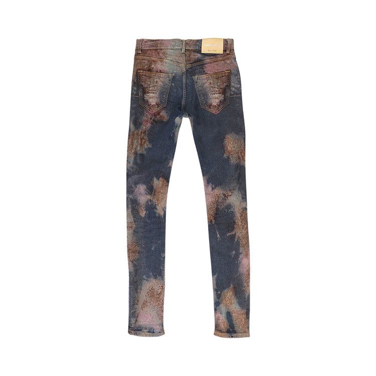 Purple Brand Multicolor Spray Over Bleached Skinny Jeans 'indigo'