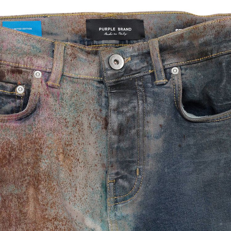 Purple Brand Multicolor Spray Over Bleached Skinny Jeans 'indigo'