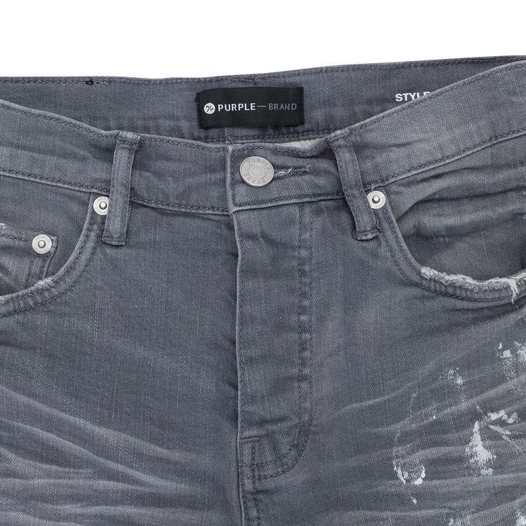 Buy PURPLE BRAND Worn Knee Slit Skinny Jeans 'Grey' - P001