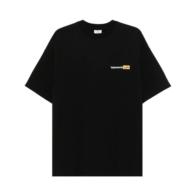 Buy Vetements Logo Print T-Shirt 'Black' - UA66TR750B BLAC | GOAT