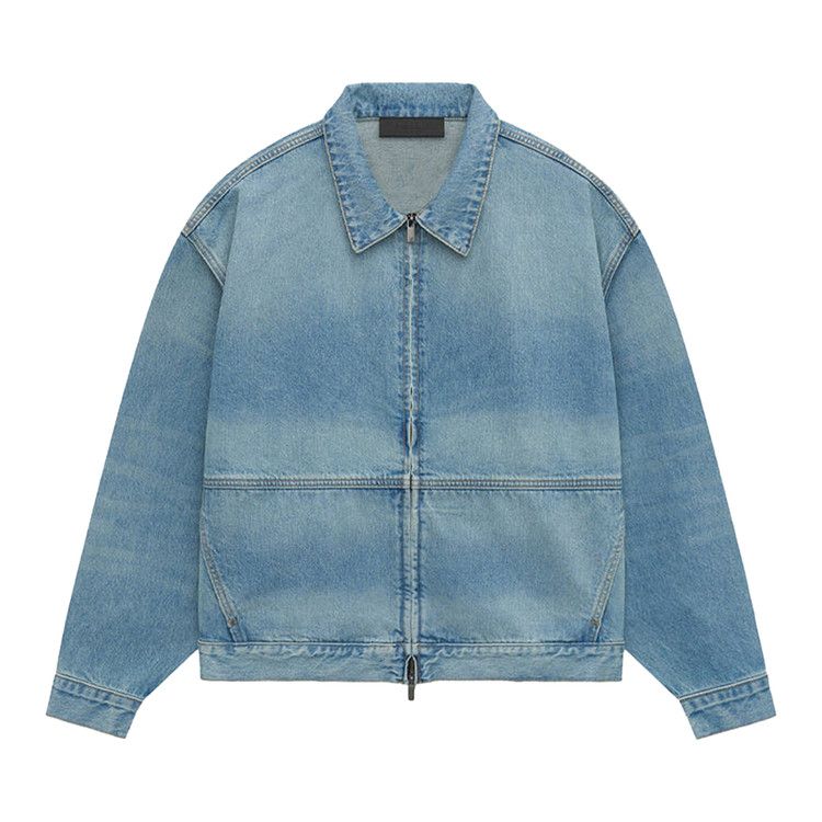 Fear Of God Essentials Denim Trucker Jacket 'vintage Blue'