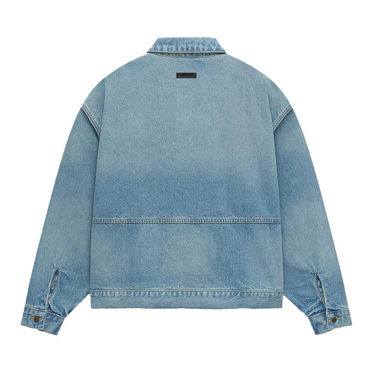 Fear Of God Essentials Denim Trucker Jacket 'vintage Blue'