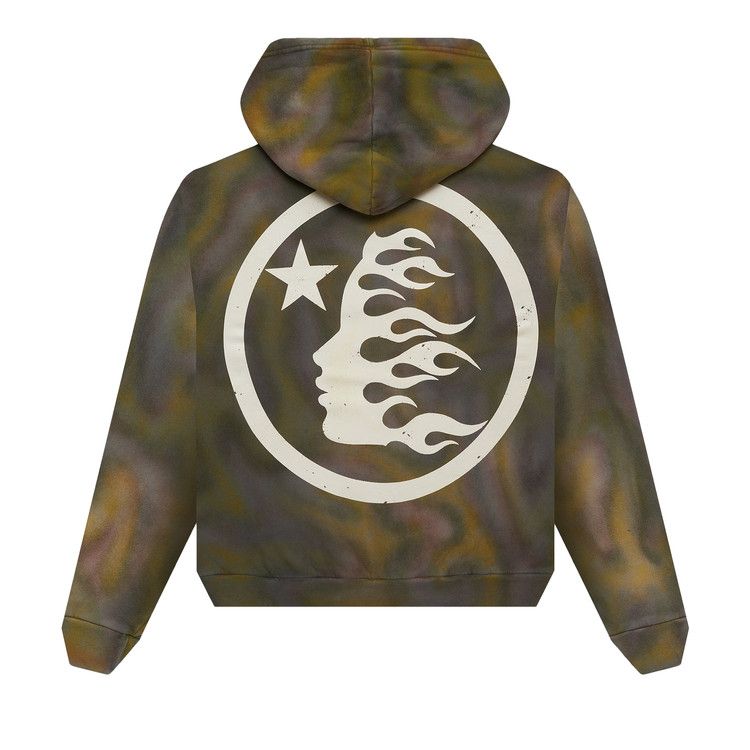 Hellstar Classic Logo Airbrush Zip-Up Hoodie Green