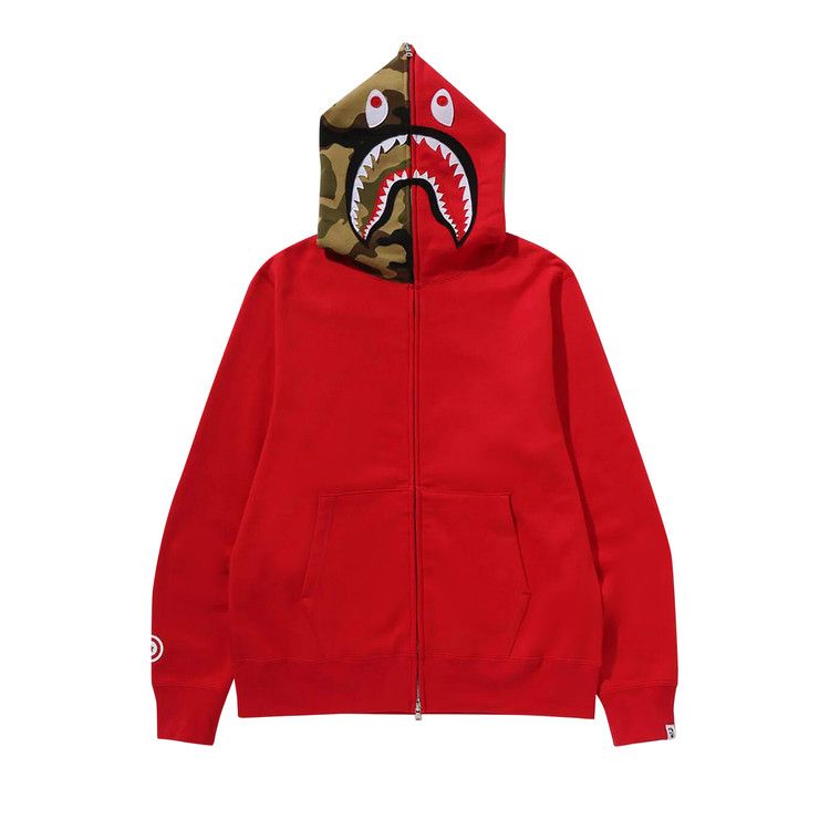 Bape 1st Shark Full Zip Hoodie Red