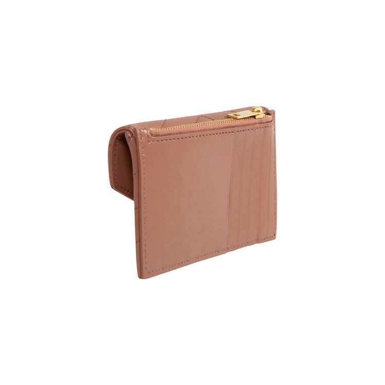 Saint Laurent Cassandre Matelassé Card Case Coral Paradise