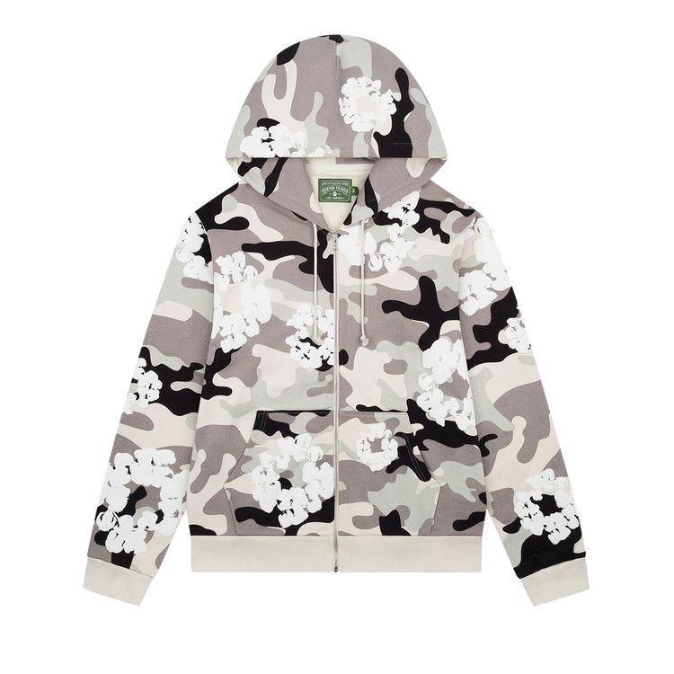 Denim Tears Wreath Zip Hoodie White Camo
