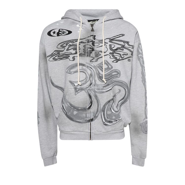 Buy Hellstar Yoga Zip-Up Hoodie 'Grey' - HSCXHOO02 GREY | GOAT