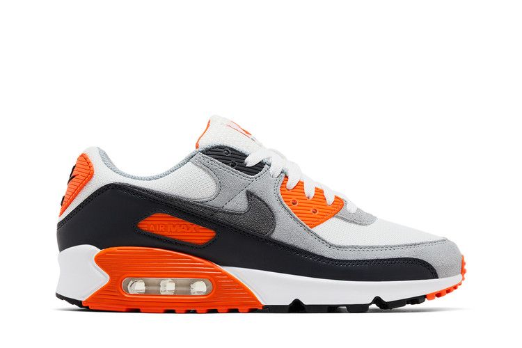 Nike Air Max 90 Summit White Safety Orange Dark Smoke Grey Smoke Grey — foto 2