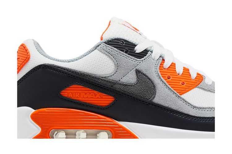 Nike Air Max 90 Summit White Safety Orange Dark Smoke Grey Smoke Grey — foto 3