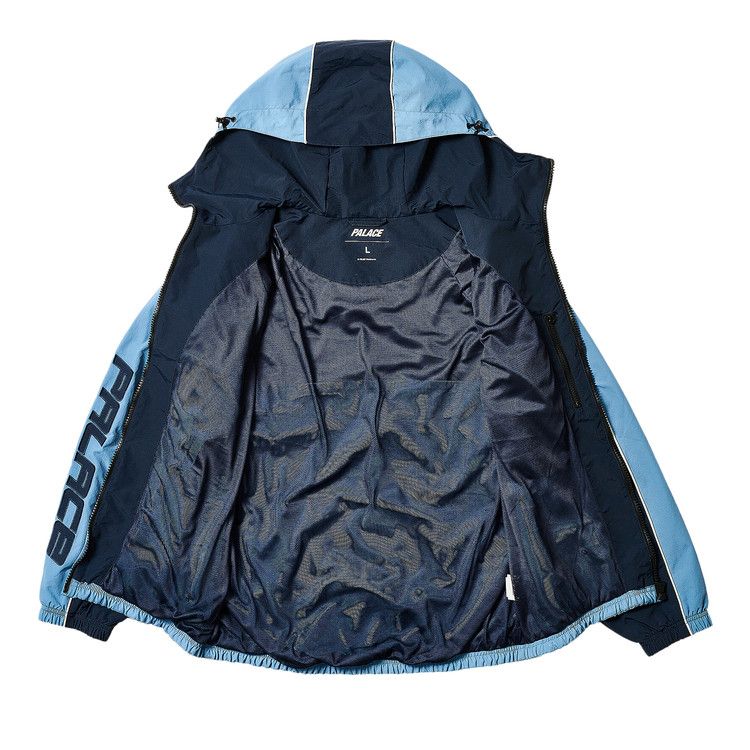 Buy Palace Piped Hooded Shell Jacket 'Blue' - P28JK006 | GOAT