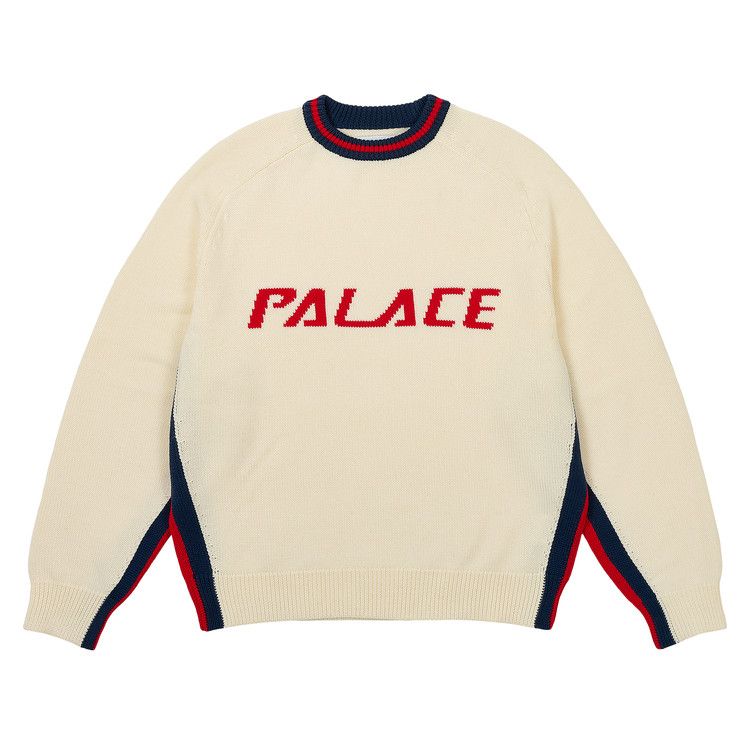 PALACE / 3P KNIT/ニット・セーター(厚手)/M/ウール/BRD Buy Palace Tri Colour Knit 'White' - P28KW006 | GOAT