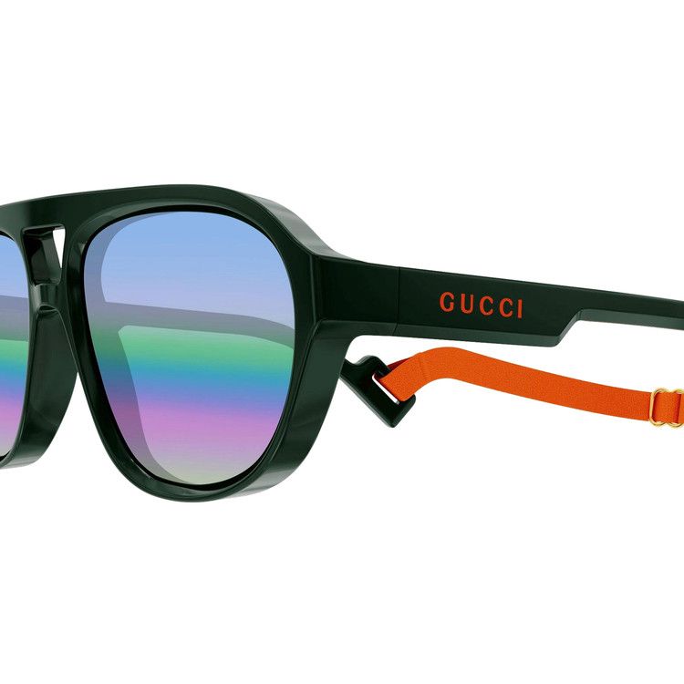 Gucci Aviator Style Sunglasses Green/Grey