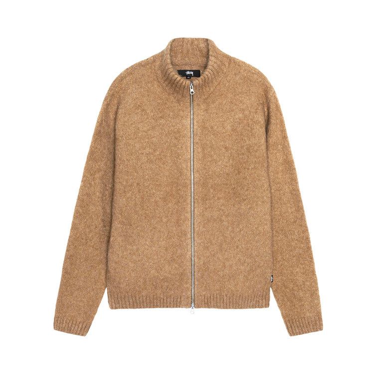 Stussy Full Zip Brushed Merino Sweater 'camel'